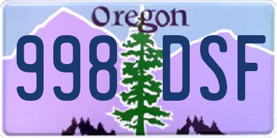 OR license plate 998DSF