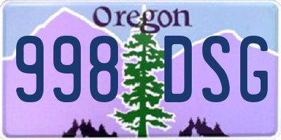 OR license plate 998DSG