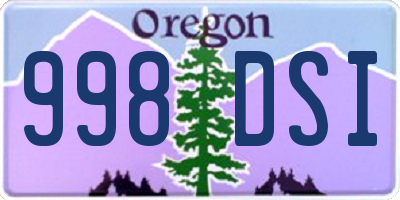 OR license plate 998DSI