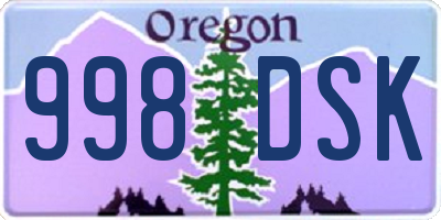 OR license plate 998DSK