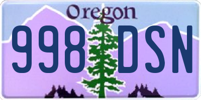 OR license plate 998DSN