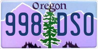 OR license plate 998DSO