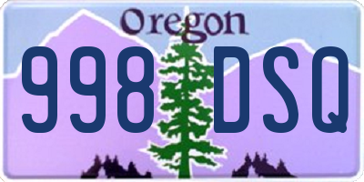 OR license plate 998DSQ