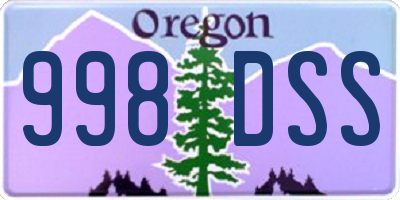 OR license plate 998DSS