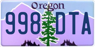 OR license plate 998DTA