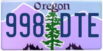 OR license plate 998DTE