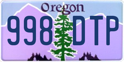 OR license plate 998DTP