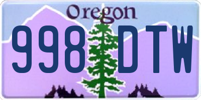 OR license plate 998DTW