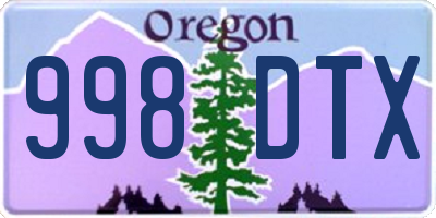 OR license plate 998DTX