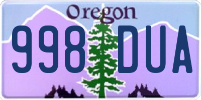 OR license plate 998DUA