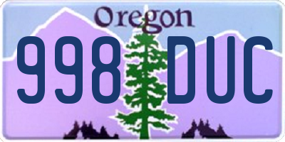OR license plate 998DUC