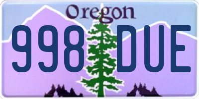 OR license plate 998DUE