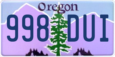 OR license plate 998DUI