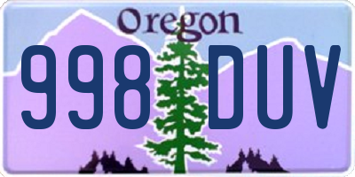 OR license plate 998DUV