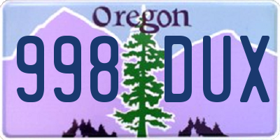 OR license plate 998DUX