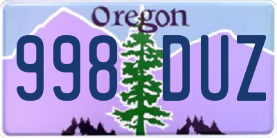 OR license plate 998DUZ