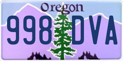 OR license plate 998DVA
