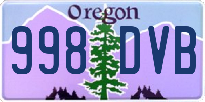 OR license plate 998DVB