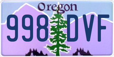 OR license plate 998DVF