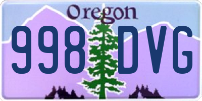 OR license plate 998DVG