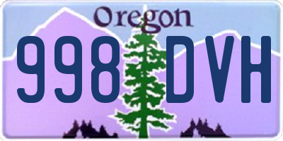 OR license plate 998DVH