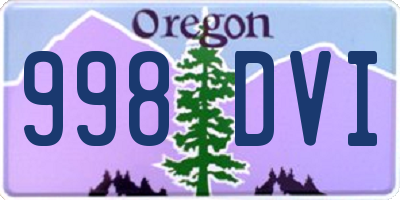 OR license plate 998DVI