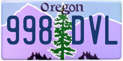OR license plate 998DVL