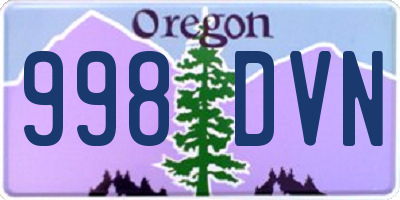 OR license plate 998DVN