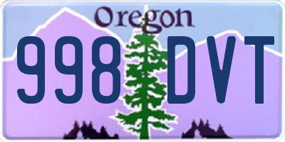OR license plate 998DVT