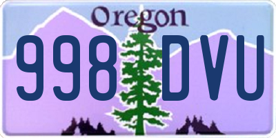 OR license plate 998DVU