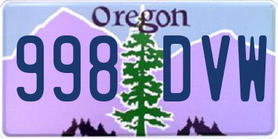 OR license plate 998DVW