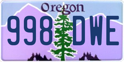 OR license plate 998DWE