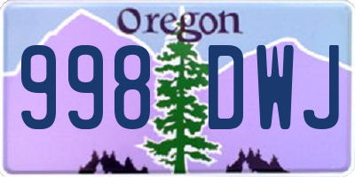OR license plate 998DWJ