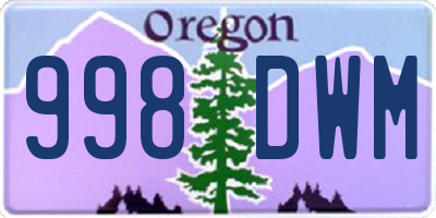 OR license plate 998DWM