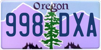 OR license plate 998DXA