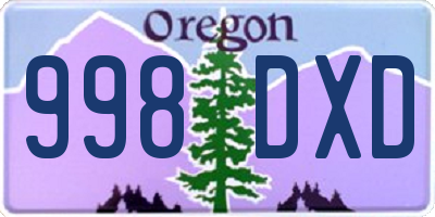 OR license plate 998DXD