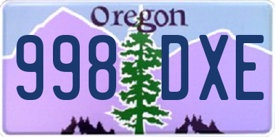 OR license plate 998DXE