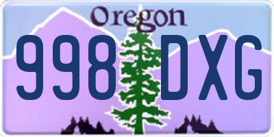 OR license plate 998DXG