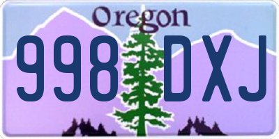 OR license plate 998DXJ