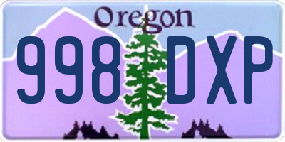 OR license plate 998DXP
