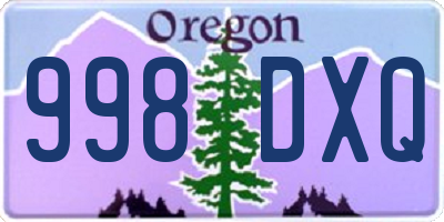 OR license plate 998DXQ