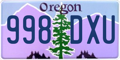 OR license plate 998DXU