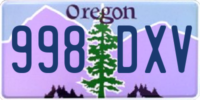 OR license plate 998DXV