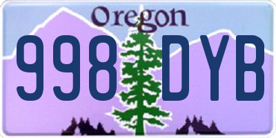 OR license plate 998DYB