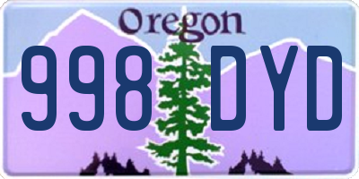 OR license plate 998DYD
