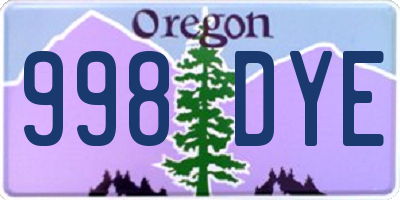 OR license plate 998DYE