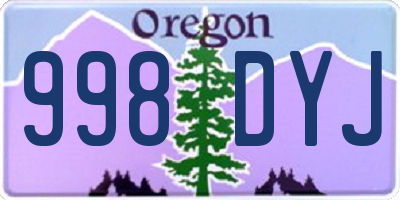 OR license plate 998DYJ