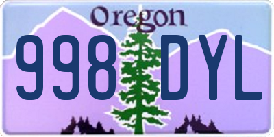 OR license plate 998DYL