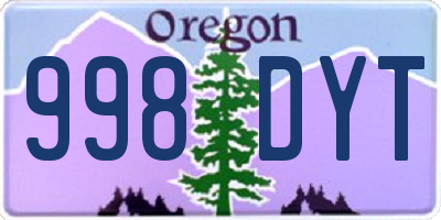OR license plate 998DYT