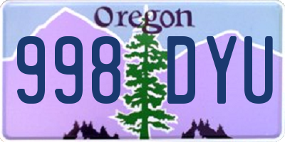OR license plate 998DYU